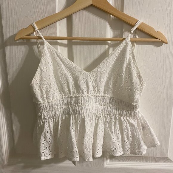 White Eyelet Cami Top - Picture 3 of 6